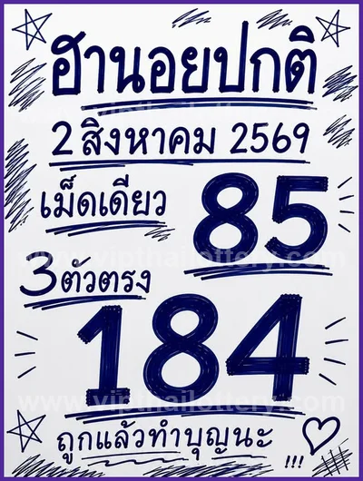 Thailand Lottery Down Non-Miss Cut Digit Formula 16-08-2026
