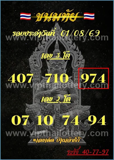 Thai Lottery Paper Touch Direct Tips Master Set 16-8-2026