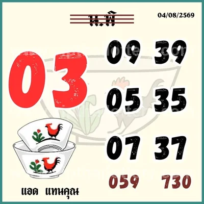 Thailand Lottery Numbers Direct Paper 3Up VIP 16th August 26