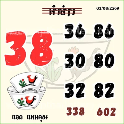 Thailand Lottery Numbers Direct Paper 3Up VIP 16th August 26