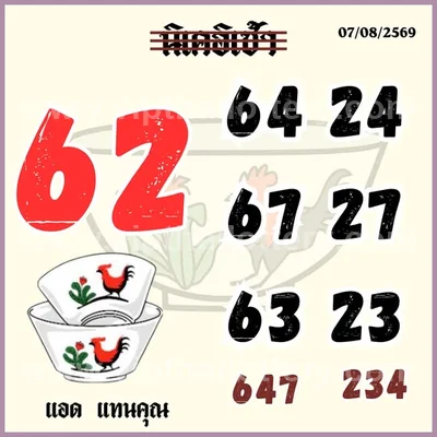 Thailand Lottery Numbers Direct Paper 3Up VIP 16th August 26