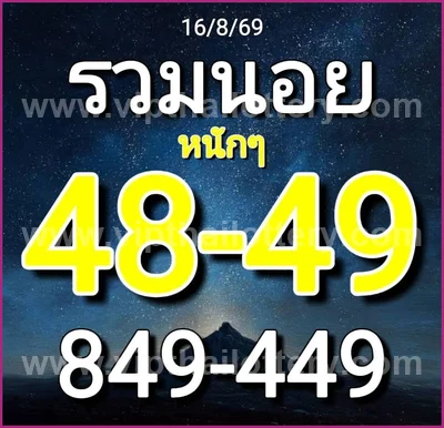 Thailand Lottery Game 3Up Lucky Numbers Paper VIP 01.9.2026
