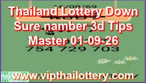 Thailand Lottery Down Sure namber 3d Tips Master 01-09-26