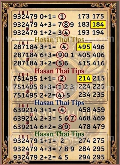 Thai Lotto Game 100% Sure Number Numbers Lucky 01/09/2026
