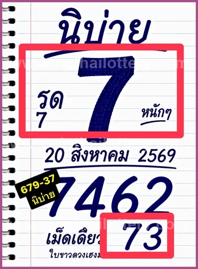 Thailand Lottery Down Paper Master VIP 3Up 1 September 2026