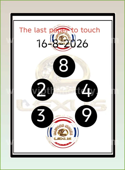 Thailand Lottery Down Touch Tips Final Game HTF 3Up 01.09.26
