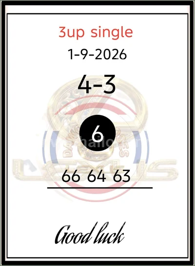 Thailand Lottery Down Touch Tips Final Game HTF 3Up 01.09.26
