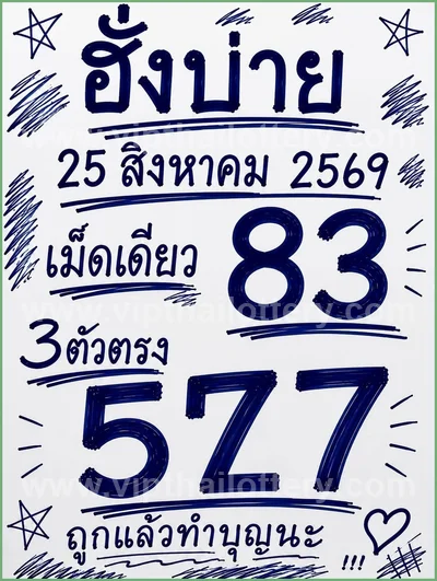Thailand Lottery Numbers Touch HTF Cut Digit VIP 01.09.2026