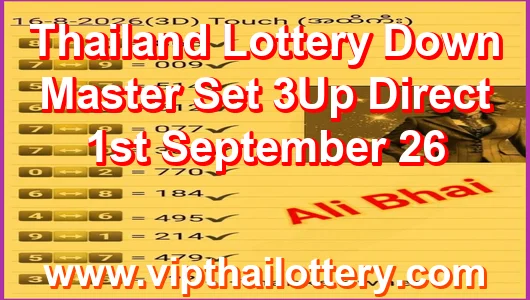 Thailand Lottery Down Master Set 3Up Direct 1st September 26