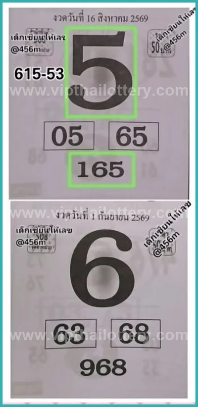Thai Lottery Final Game VIP Cut Digit HTF 1st September 26