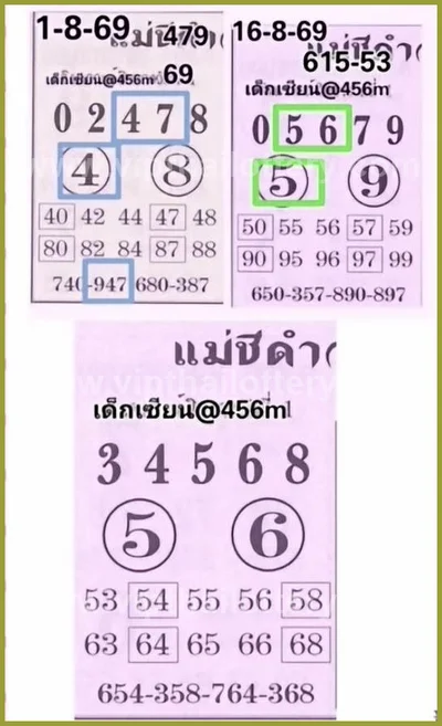 Thailand Lottery Down Non-Miss Result Game Paper 01/9/2026
