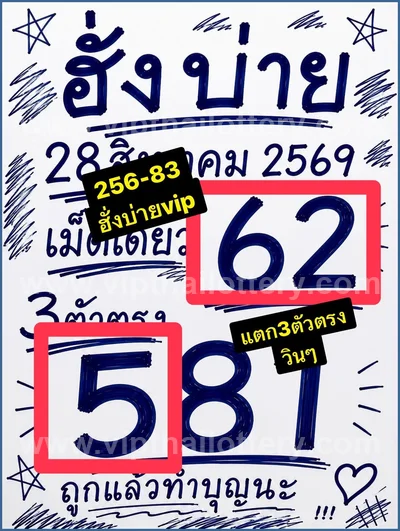 Thailand Lottery Down VIP Direct Final Game Set 01.09.2026