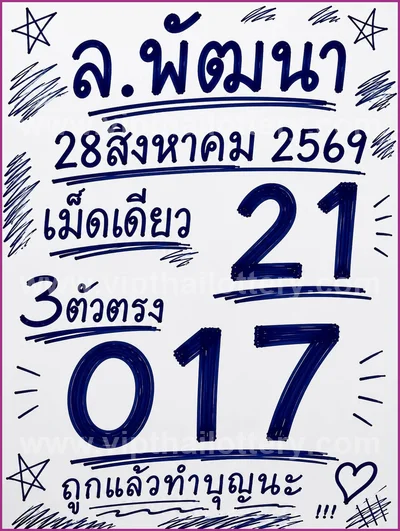 Thailand Lottery Down VIP Direct Final Game Set 01.09.2026