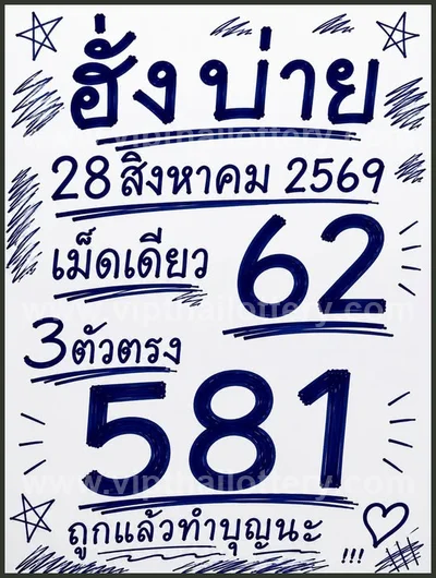 Thailand Lottery Down VIP Direct Final Game Set 01.09.2026