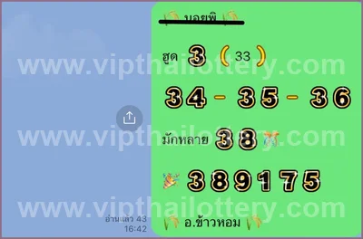 Thailand Lottery Down Touch Paper Set VIP 3Up 1st Sep 2026