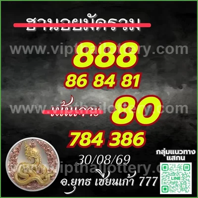 Thai Lottery HTF Tips VIP Sure namber Non-Miss 3Up 01-09-26