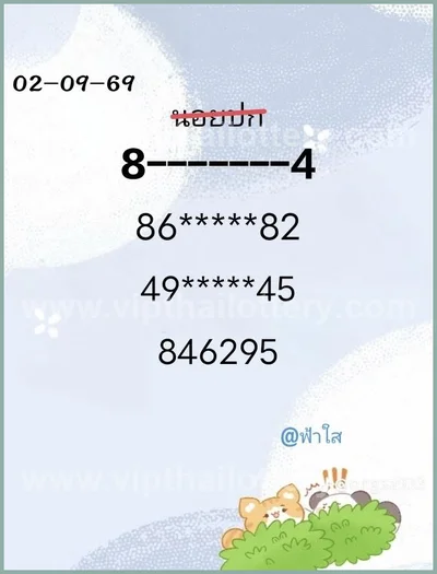 Thailand Lottery Down Tips Non-Miss Numbers Formula 16.09.26