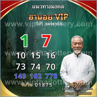 Thai Lottery Lucky 3d Tips VIP Cut Digit Formula 16-09-2026