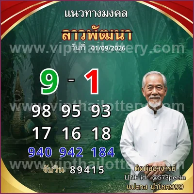 Thai Lottery Lucky 3d Tips VIP Cut Digit Formula 16-09-2026