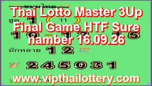 Thai Lotto Master 3Up Final Game HTF Sure namber 16.09.26