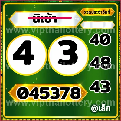 Thailand Lottery Down Numbers 3Up VIP Formula Set 16-09-2026