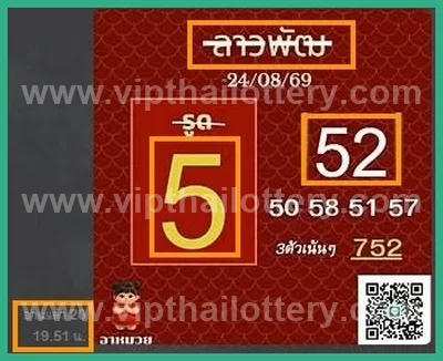 Thai Lottery Tips Game Paper HTF VIP Cut Digit 16-09-2026