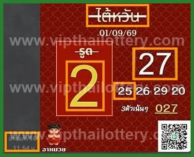 Thai Lottery Tips Game Paper HTF VIP Cut Digit 16-09-2026