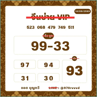 Thai Lotto Cut Digit 3Up Master 3d Tips Game Set 16.09.2026