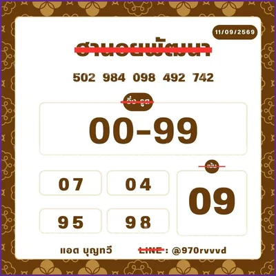 Thai Lotto Cut Digit 3Up Master 3d Tips Game Set 16.09.2026